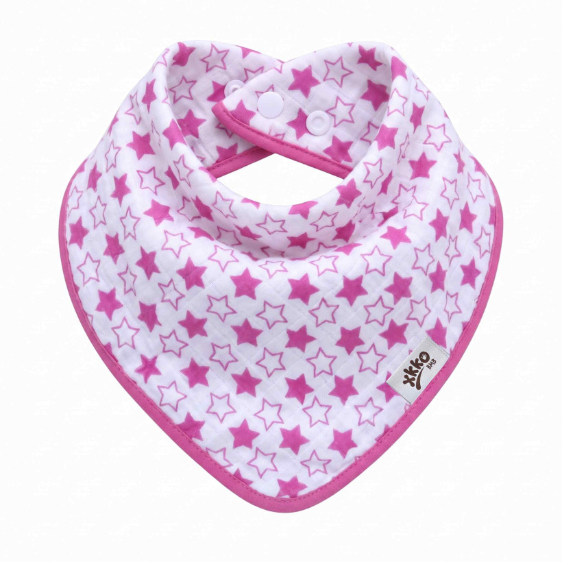 Bamboo bandana XKKO BMB - Little Stars Magenta 3x1ps Wholesale packing