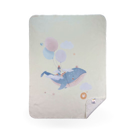 Spanish baby blanket XKKO LUX 75x100 - Sky Whale