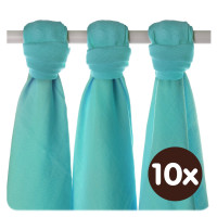 Bamboo muslins XKKO BMB 70x70 - Turquoise 10x3pcs (Wholesale packaging)