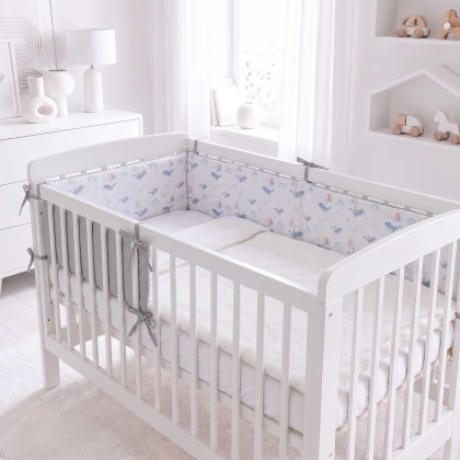 Crib Liner 180cm XKKO LUX - Sky Whale