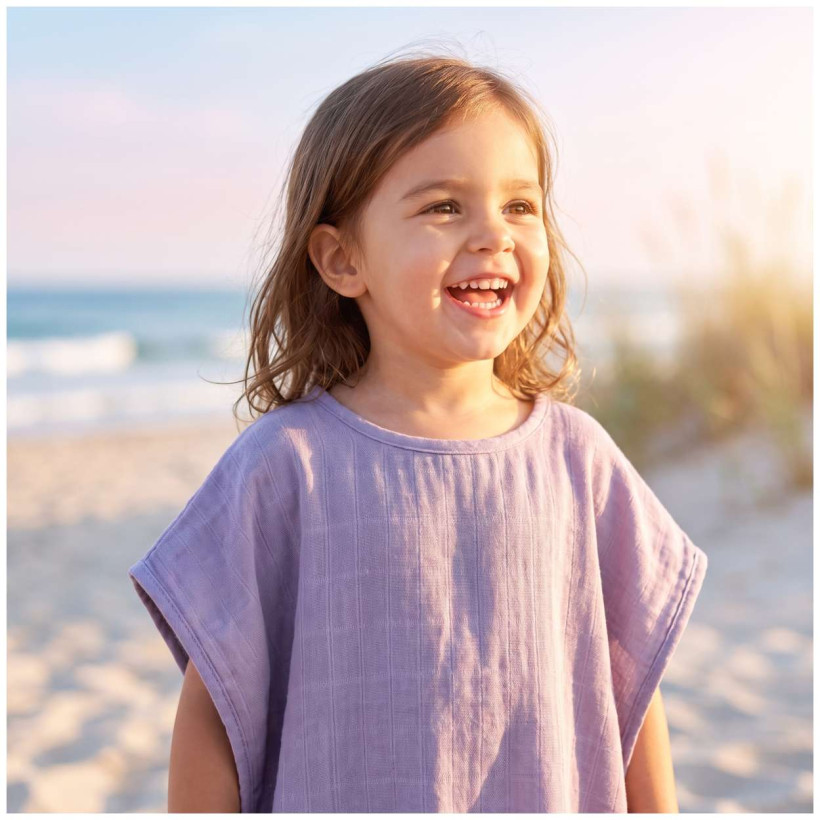 Bamboo Muslin Poncho XKKO BMB Colours - Lavender Aura