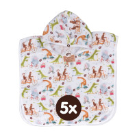 Bamboo Muslin Poncho XKKO BMB Digi - ZOO on the road Size 2 5x1ps (Wholesale pack.)