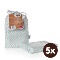 Bamboo swaddle XKKO BMB 120x120 - Mint Chevron 5x1ps (Wholesale packaging)