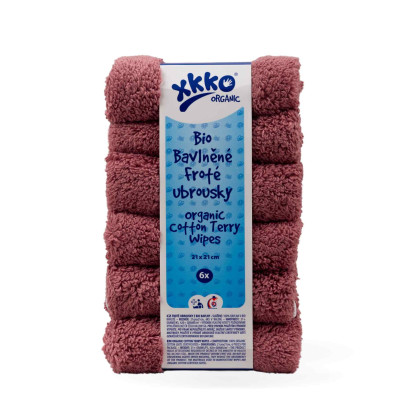 Organic cotton terry wipes XKKO Organic 21x21 - Mesa Rose