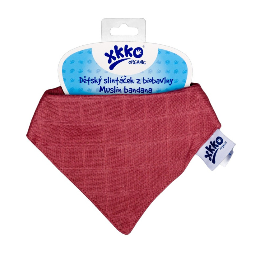 Organic Cotton Muslin Bandana XKKO Organic - Mesa Rose