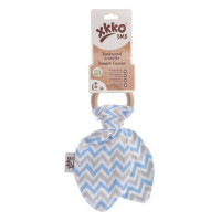 XKKO BMB Bamboo teether with Leaves - Chevron Baby Blue 6x1ps (Wholesale pack.)