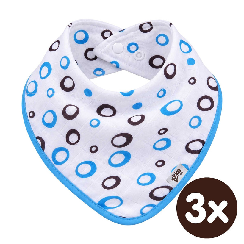 Bamboo bandana XKKO BMB - Cyan Bubbles 3x1ps Wholesale packing