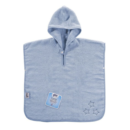 Organic cotton terry Poncho XKKO Organic - Baby Blue Stars