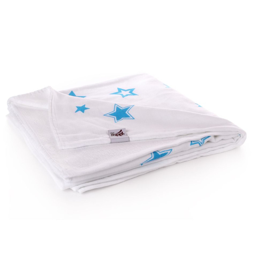 Bamboo blanket XKKO BMB 130x70 - Cyan Stars 5x1ps Wholesale packing