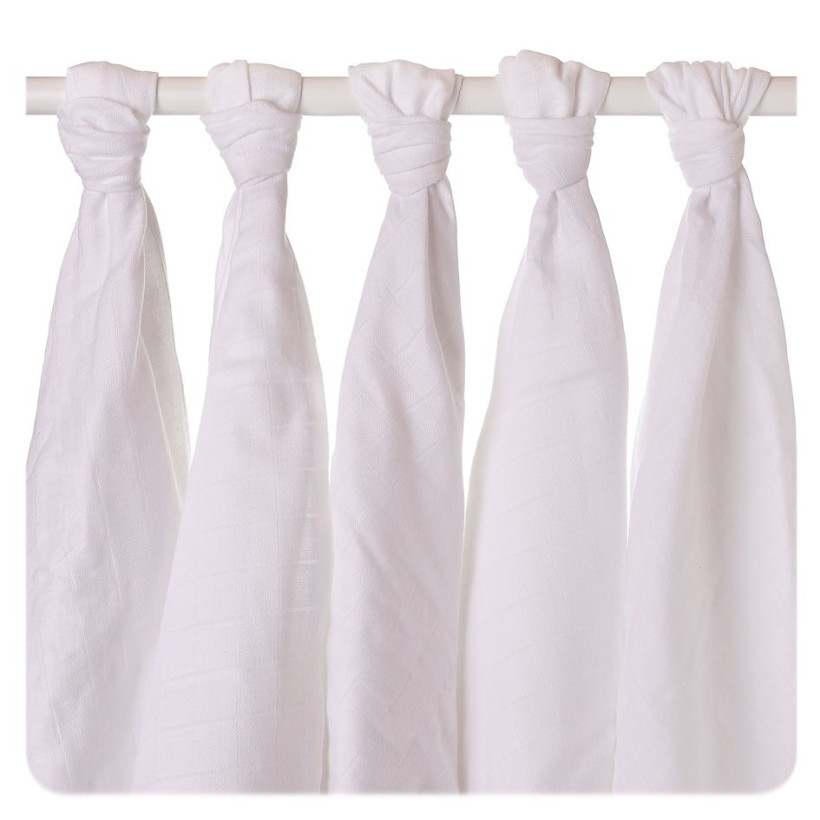 Organic Cotton Muslins XKKO Organic 70x70 Old Times - White 40x5ps (Wholesale pack.)