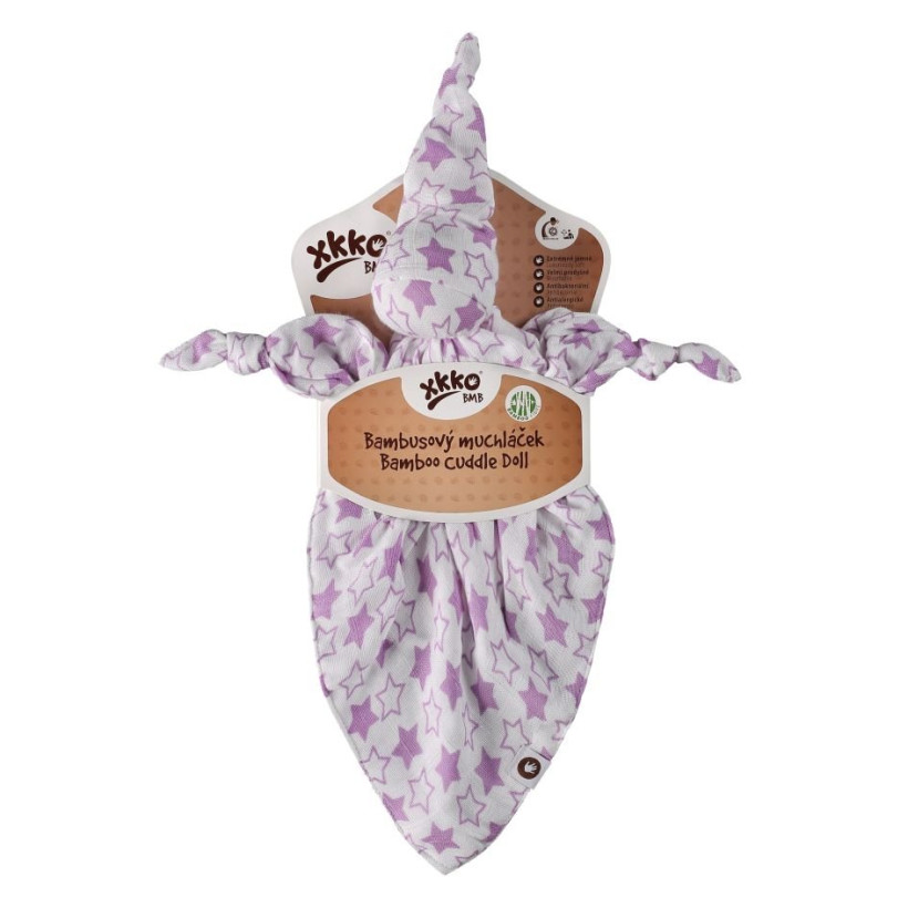 Bamboo cuddly toy XKKO BMB - Little Stars Lilac