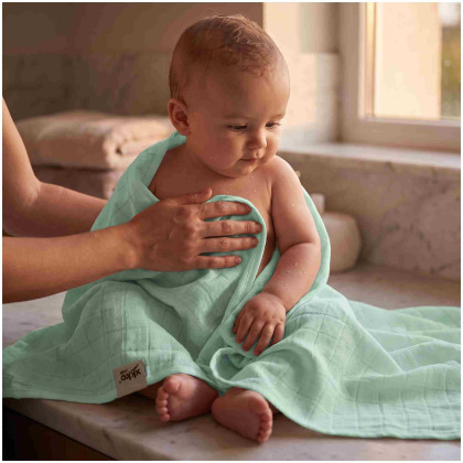 Bamboo muslin towel XKKO BMB 90x100 - Mint