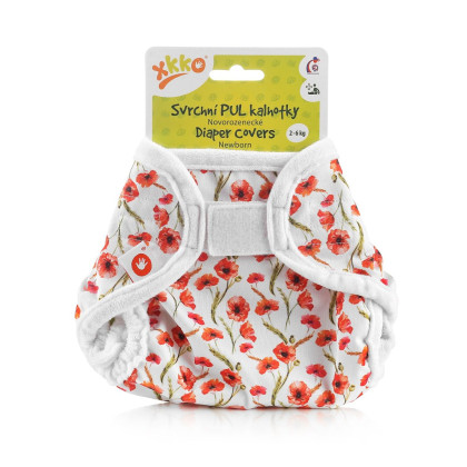 XKKO Diaper Cover Newborn - Red Poppies