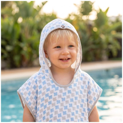 Bamboo Muslin Poncho XKKO BMB - Cross Baby Blue