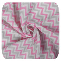 Bamboo muslin towel XKKO BMB 90x100 - Baby Pink Chevron