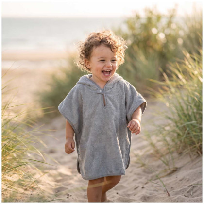 Organic cotton terry Poncho XKKO Organic - Silver Stars
