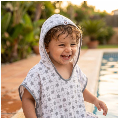 Bamboo Muslin Poncho XKKO BMB - Silver Little Stars