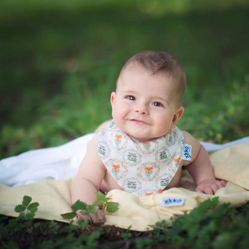 Organic Cotton Muslin Bandana XKKO Organic - Fox&Raccoon
