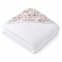 Hooded bamboo terry towel XKKO BMB 90x90 - Safari W/Mesa Rose