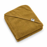 Hooded terry bath towel XKKO Organic 90x90 - Honey Mustard