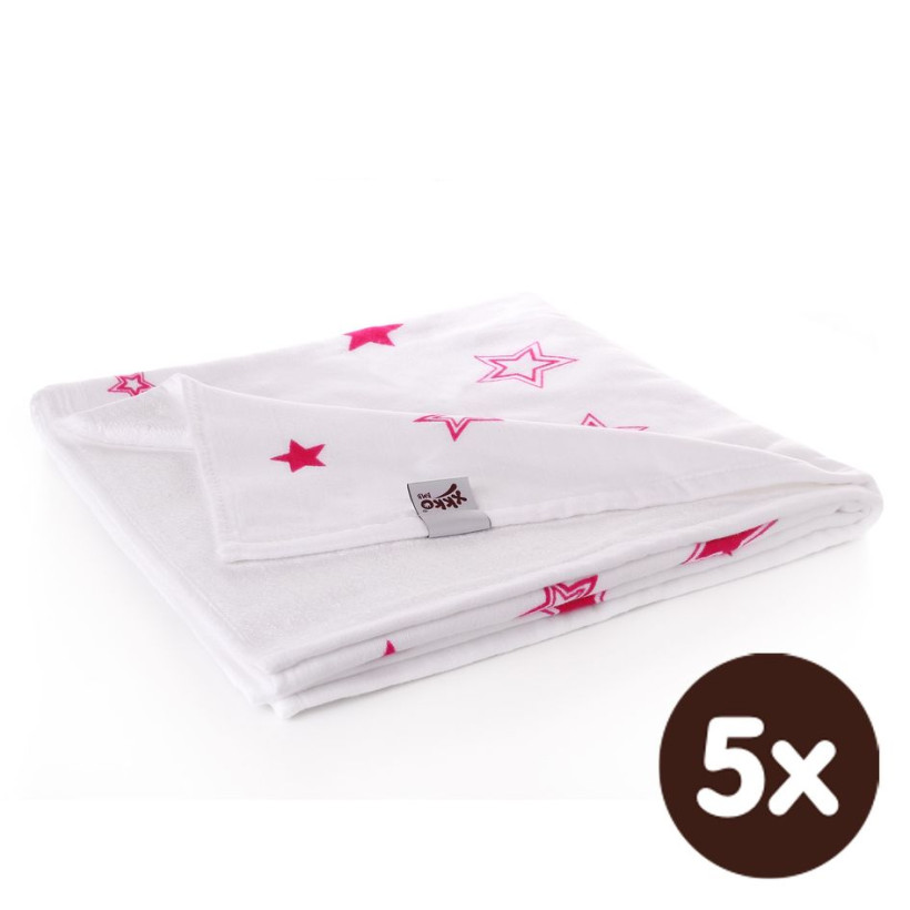 Bamboo blanket XKKO BMB 130x70 - Magenta Stars 5x1ps Wholesale packing