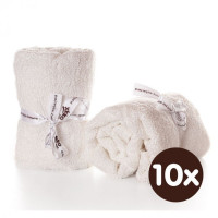 Bamboo washcloths XKKO BMB 60x60 - Natural 10x2ps (Wholesale pack.)