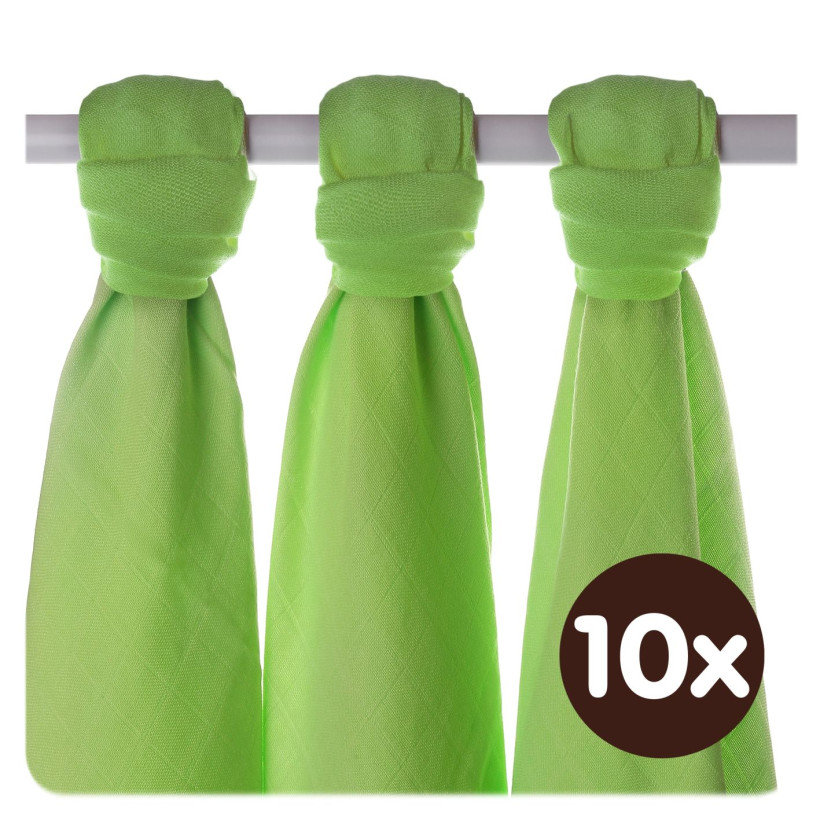 Bamboo muslins XKKO BMB 70x70 -  Lime 10x3pcs (Wholesale packaging)