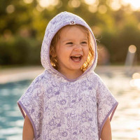 Bamboo Muslin Poncho XKKO BMB Safari - W/Lavender Aura