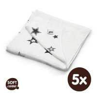 Bamboo blanket XKKO BMB 130x70 - Silver Stars 5x1ps Wholesale packing