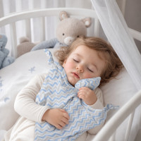 Bamboo cuddly toy XKKO BMB - Baby Blue Chevron