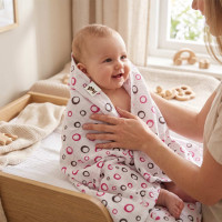 Bamboo muslin towel XKKO BMB 90x100 - Magenta Bubbles