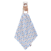 XKKO BMB Bamboo teether with Muslin - Baby Blue Cross