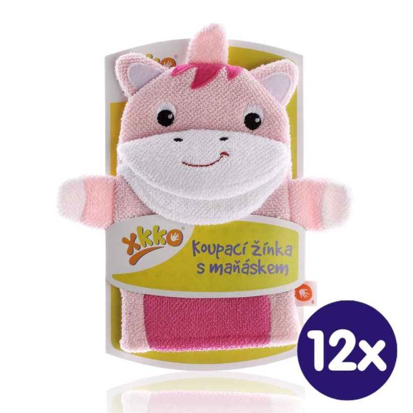 XKKO Cotton Bath Glove - Unicorn 12x1ps (Wholesale pack.)
