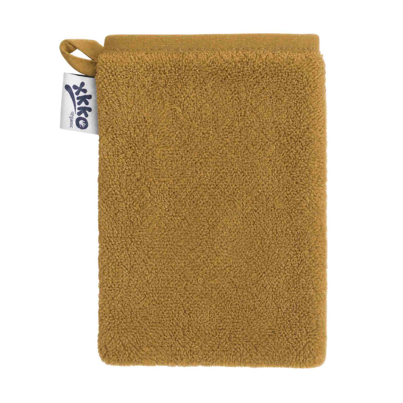 Organic cotton Terry Bath Glove XKKO Organic - Honey Mustard
