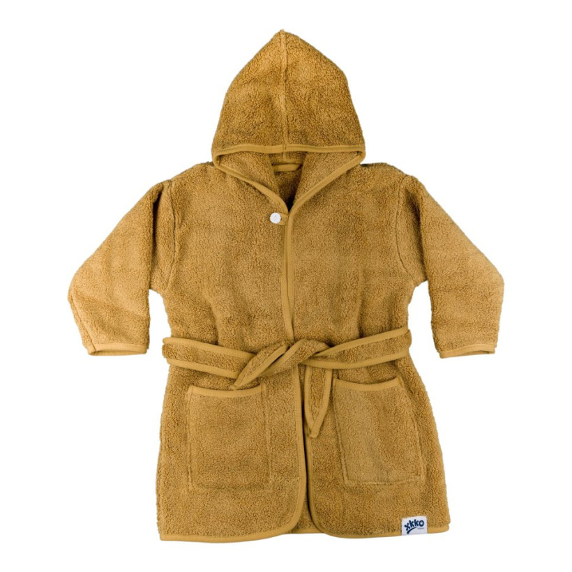 Organic Cotton Terry Bathrobe XKKO Organic - Honey Mustard