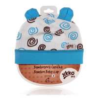 Bamboo Baby Hat XKKO BMB - Cyan Spirals 3x1ps (Wholesale packaging)