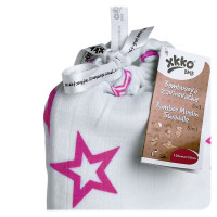 Bamboo swaddle XKKO BMB 120x120 - Magenta Stars 5x1ps (Wholesale packaging)