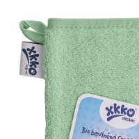 Organic cotton Terry Bath Glove XKKO Organic - Mint 5x1ps (Wholesale pack.)