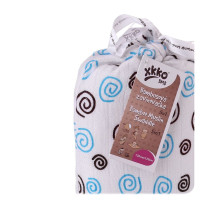 Bamboo swaddle XKKO BMB 120x120 - Cyan Spirals 5x1ps (Wholesale packaging)