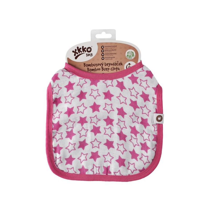 Bamboo Burp Cloth XKKO BMB - Little Stars Magenta