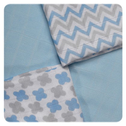 Bamboo muslins XKKO BMB 30x30 - Scandinavian Baby Blue MIX 9pcs