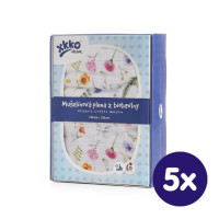 Organic Cotton Swaddle XKKO Organic 120x120 - Summer Meadow 5x1ps (Wholesale pack.)