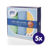 Organic Cotton Muslin Towels XKKO Organic 90x100 Old Times - Pastels For Boys 5x3ps (Wholesale pack.)