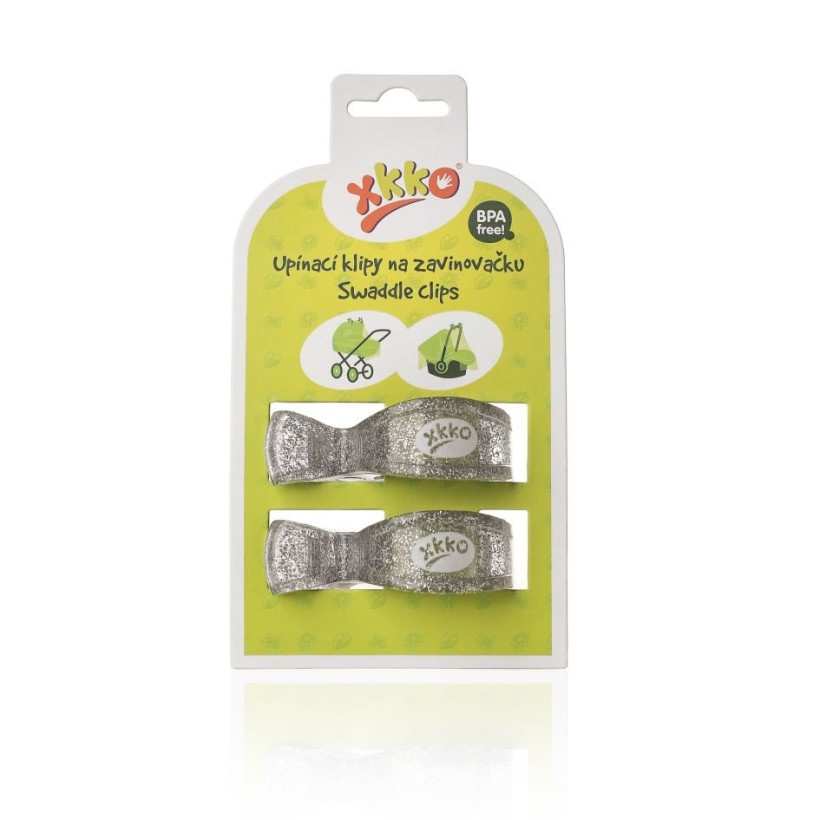 Pram Clips XKKO - Metallic Silver