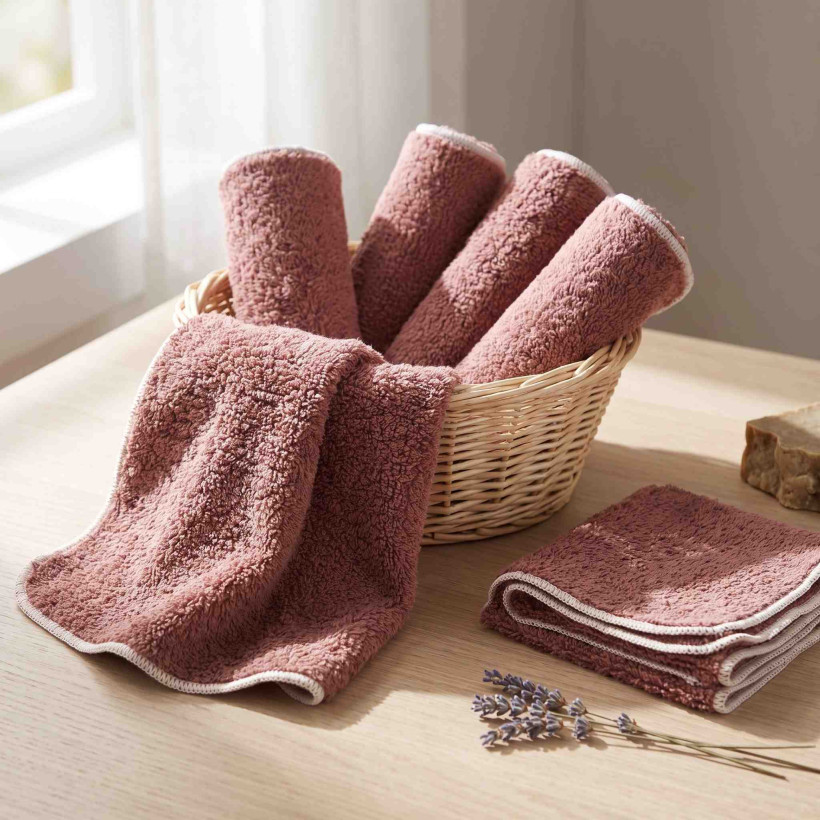 Organic cotton terry wipes XKKO Organic 21x21 - Mesa Rose
