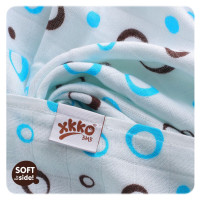 Bamboo muslin towel XKKO BMB 90x100 - Cyan Bubbles 10x1pcs (Wholesale packaging)