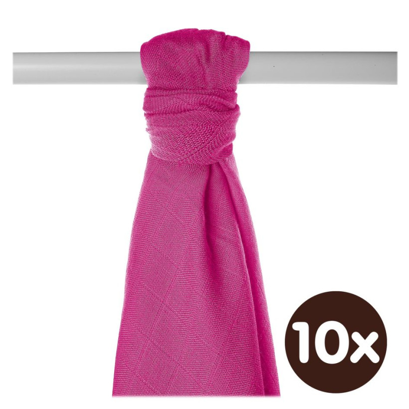 Bamboo muslin towel XKKO BMB 90x100 - Magenta 10x1pcs (Wholesale packaging)