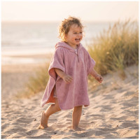 Organic cotton terry Poncho XKKO Organic - Baby Pink Stars