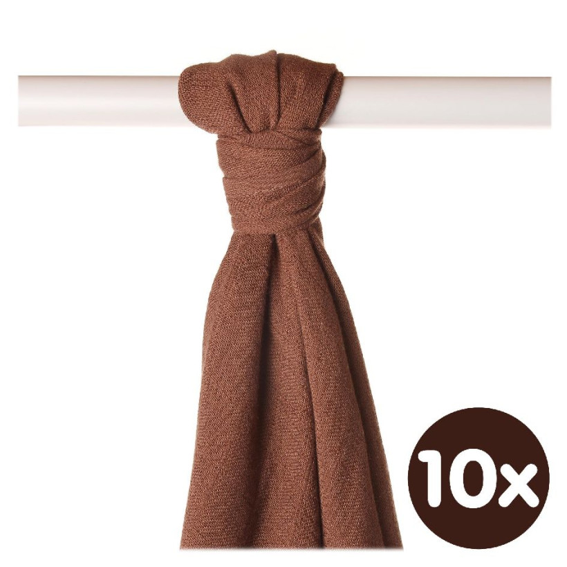 Bamboo muslin towel XKKO BMB 90x100 - Milk Choco 10x1pcs (Wholesale packaging)