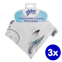 Organic Cotton Muslin Bandana XKKO Organic - Dream Catchers 3x1ps (Wholesale pack.)
